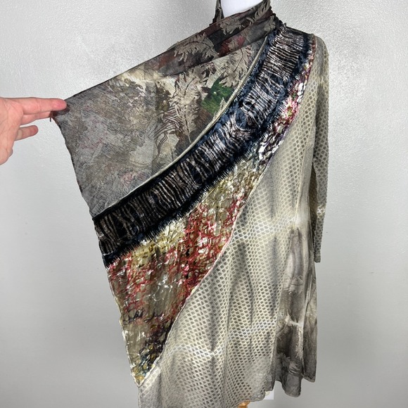 Kamana Cardigan Womens L Open Floral Velvet Burnout Forest Fairy Boho Festival - Picture 7 of 16